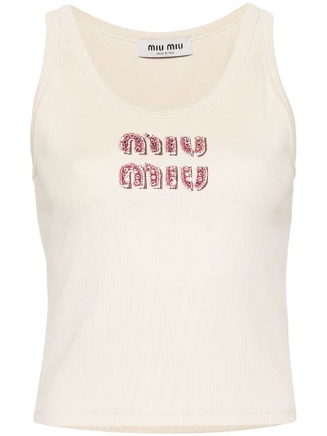 miu miu logo tank top|michael miu shirt.